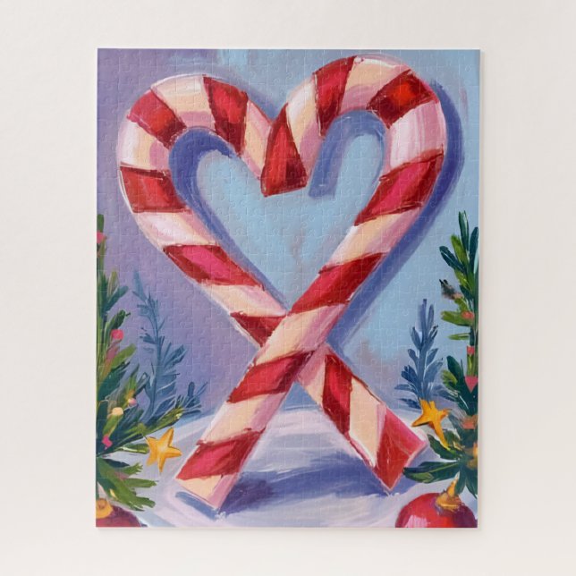 Puzzle Corazón de Caramelo Feliz Navidad (Vertical)