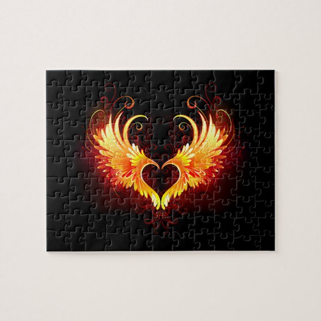 Puzzle Corazón de Fuego Ángel con Alas (Horizontal)