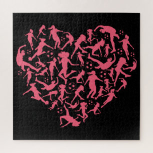 Puzzle Corazón de fútbol femenino - jugadoras