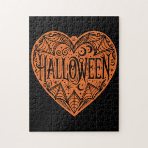 Puzzle Corazón de Halloween, Corazón de forma naranja, Fi