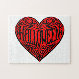 Puzzle Corazón de Halloween, Corazón Negro, Fiesta
