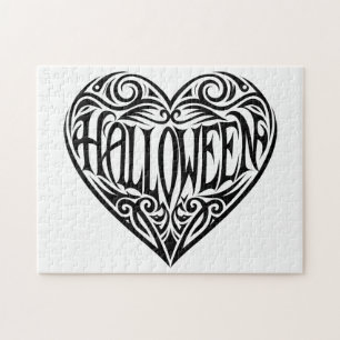 Puzzle Corazón de Halloween, Corazón Negro, Fiesta