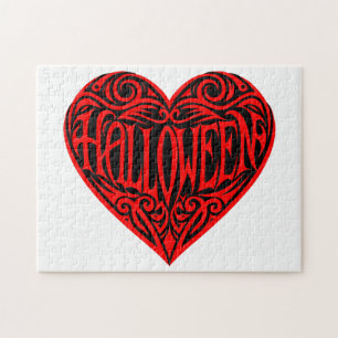 Puzzle Corazón de Halloween, Corazón Rojo, Fiesta
