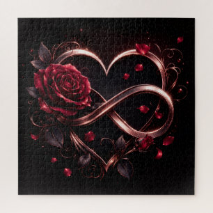 Puzzle Corazón de infinito de rosa elegante
