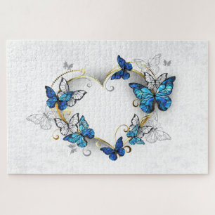 Puzzle Corazón de joyas con mariposas Morfo