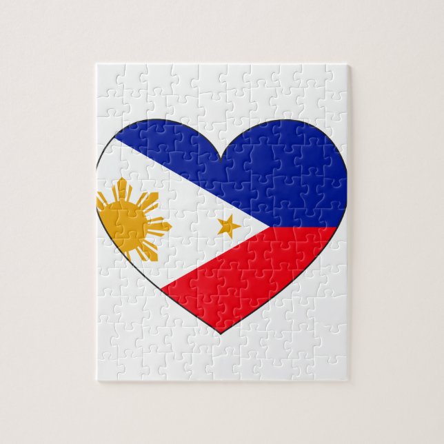Puzzle Corazón de la bandera de Filipinas (Vertical)