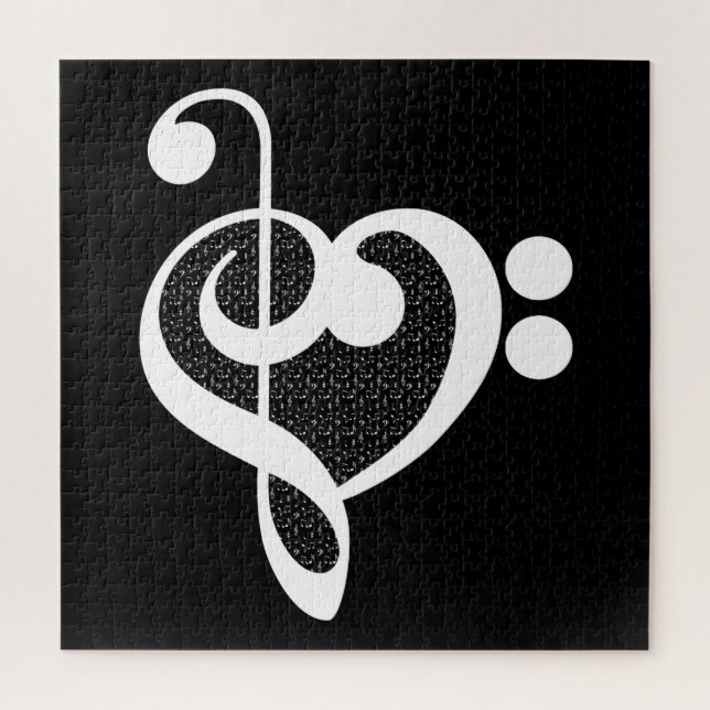 Puzzle Corazón de la música - Me encanta la música (Vertical)