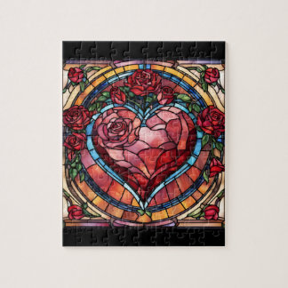 Puzzle Corazón de San Valentín de vidrio contenido