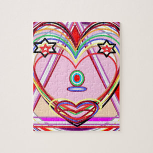 Puzzle Corazón dentro de un triángulo - el amor, beso,