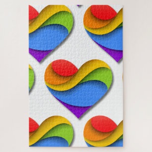 Puzzle Corazón en forma de SlipperyJoe en capas de arcoír