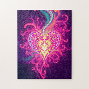 Puzzle Corazón Floreciente
