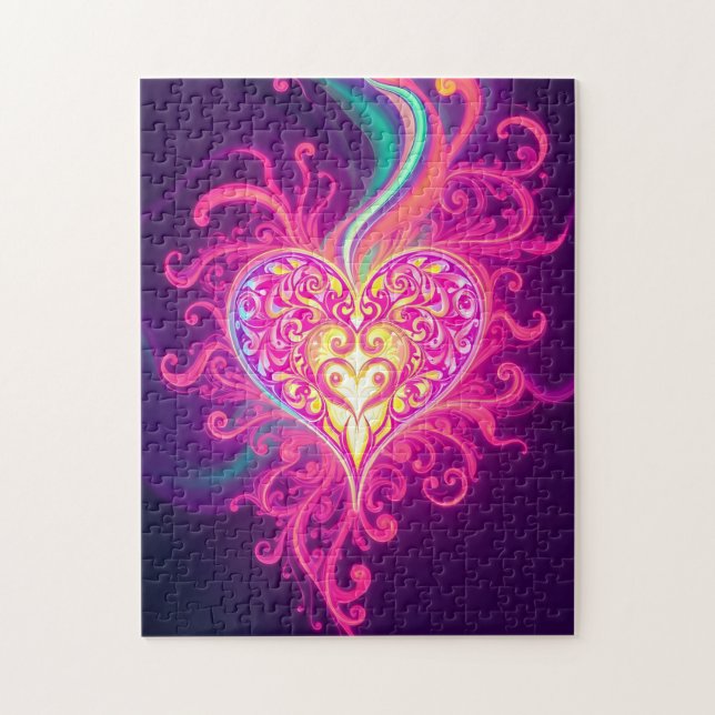 Puzzle Corazón Floreciente (Vertical)