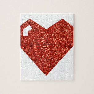 Puzzle corazón geeky día de San Valentín