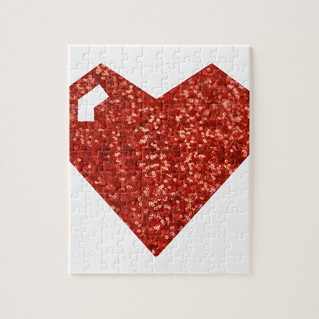 Puzzle corazón geeky día de San Valentín (Vertical)