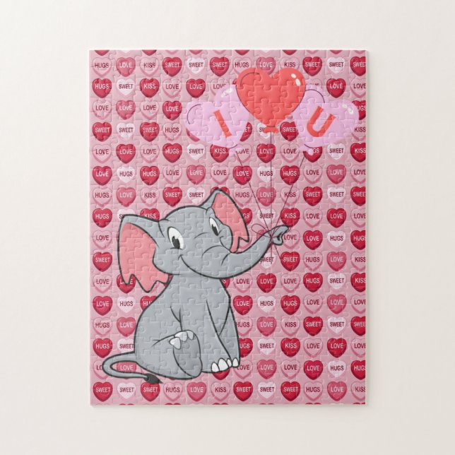 Puzzle corazón lindo de San Valentín te amo (Vertical)