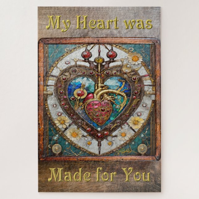 Puzzle Corazón mecánico Anatómico Steampunk Series (Vertical)