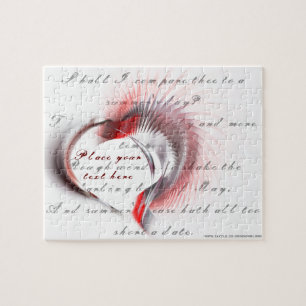 Puzzle Corazón metalizado con el soneto de Shakespeare 18