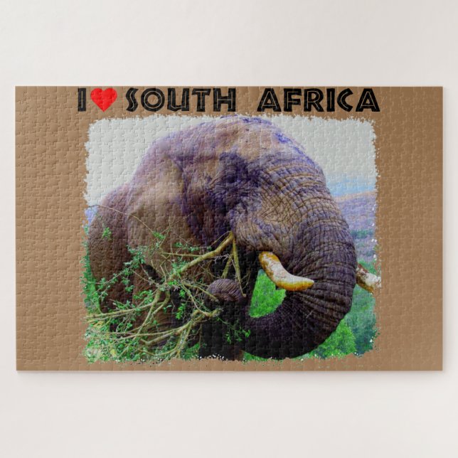 Puzzle Corazón para el elefante toro sudafricano (Horizontal)