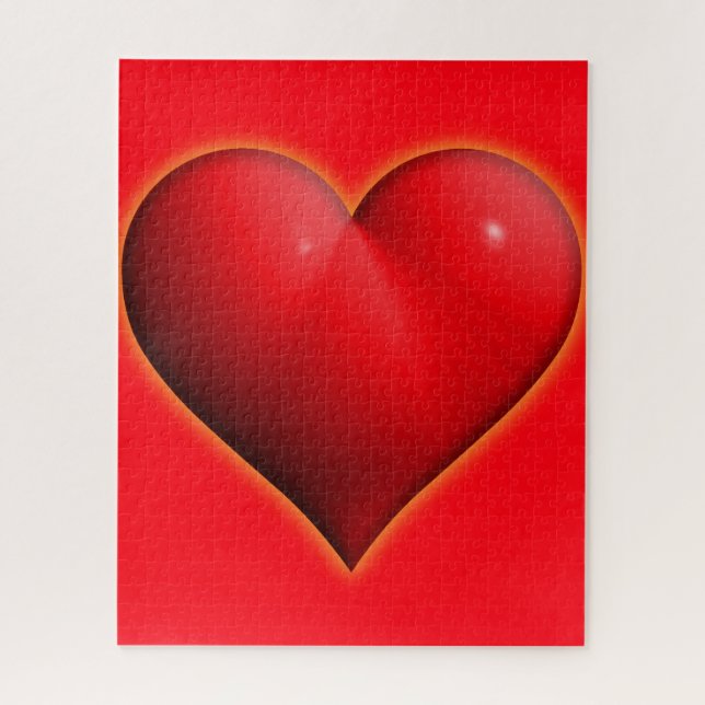 Puzzle Corazón Rojo Brillante 3-D (Vertical)
