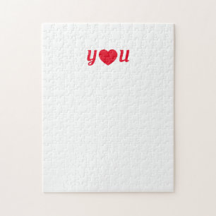 Puzzle Corazón Rojo Que Te Encanta Carta Frustrante
