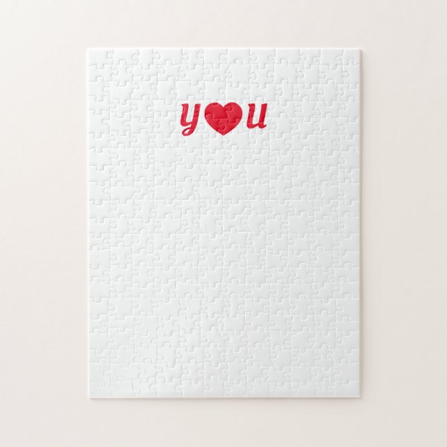 Puzzle Corazón Rojo Que Te Encanta Carta Frustrante (Vertical)