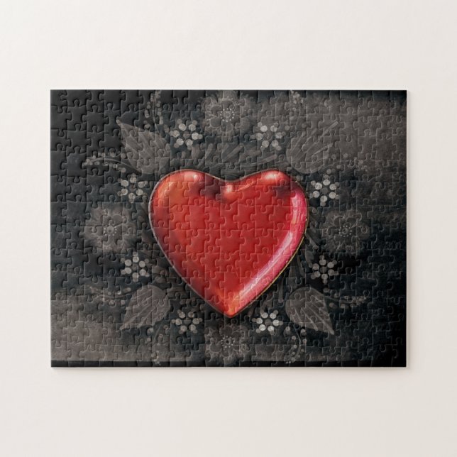 Puzzle Corazón romántico floral Valentine Love (Horizontal)