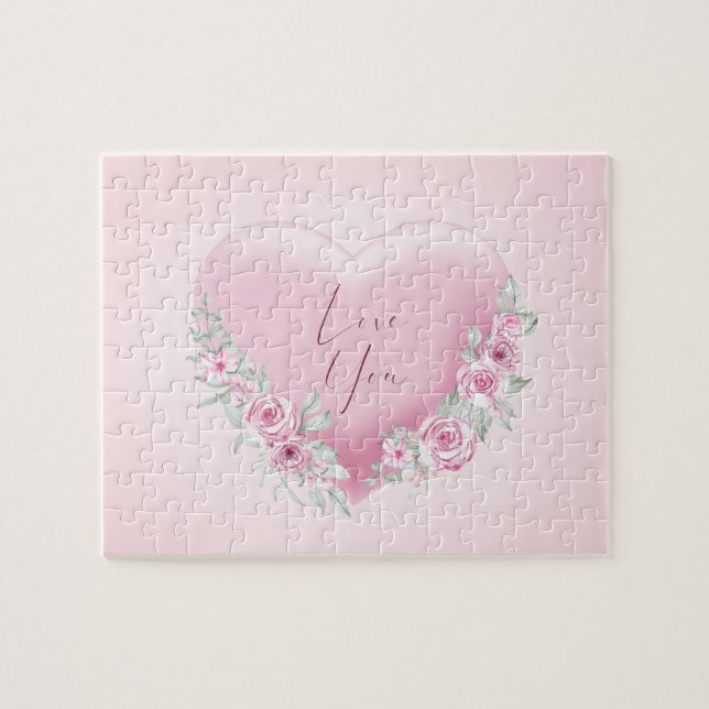 Puzzle Corazón Rosa de San Valentín (Horizontal)