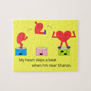 Puzzle Corazón Saltando de Amor: Amarillo