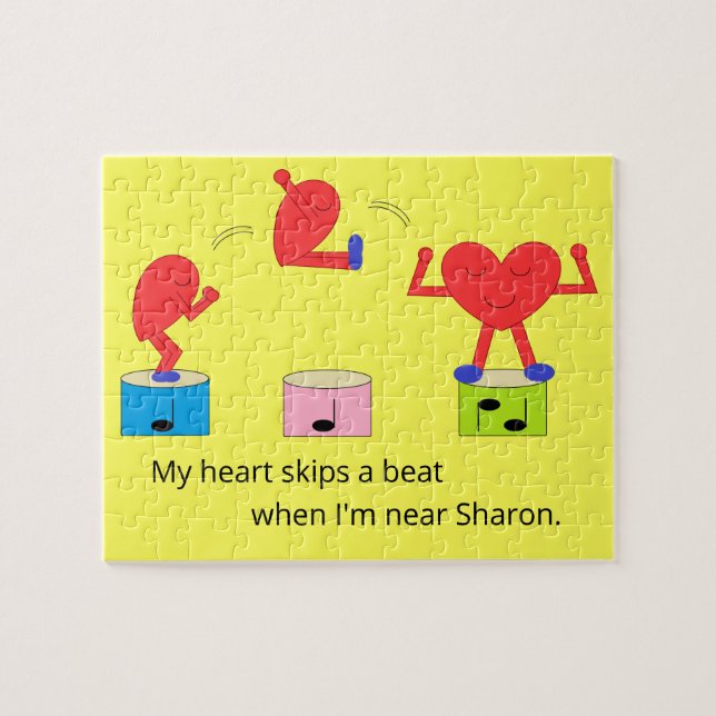 Puzzle Corazón Saltando de Amor: Amarillo (Horizontal)