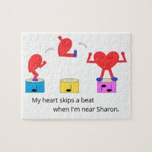 Puzzle Corazón Saltando de Amor: Blanco