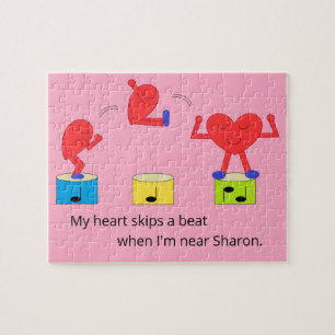 Puzzle Corazón saltarín enamorado:  Rosado