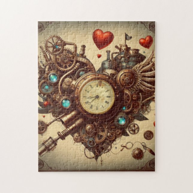Puzzle Corazón steampunk/día de San Valentín  (Vertical)