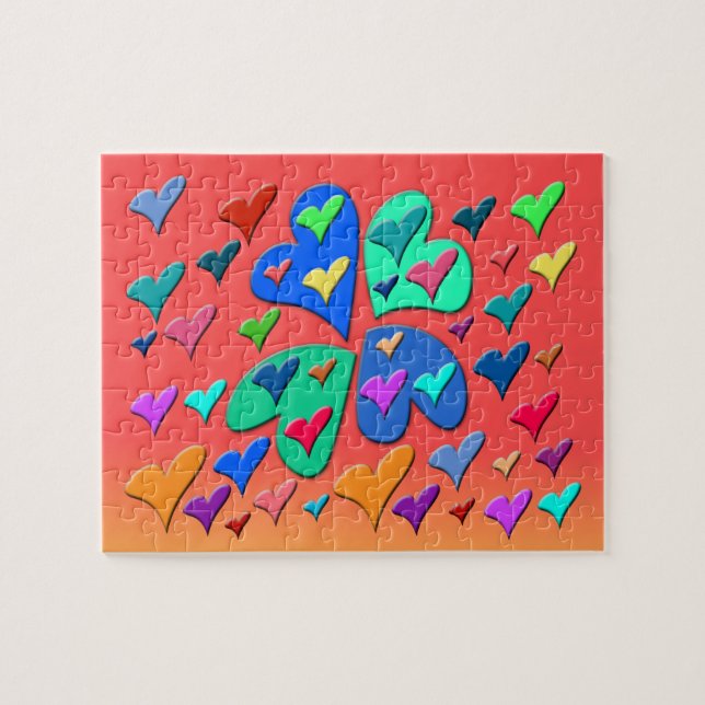 Puzzle Corazones coloridos (Horizontal)