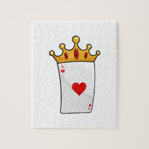 Puzzle Corazones con reina corona