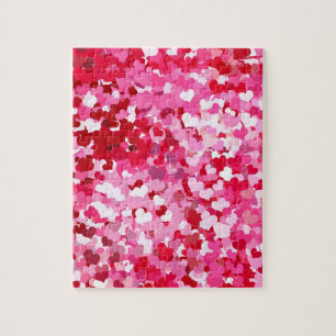 Puzzle Corazones confetti rosadas