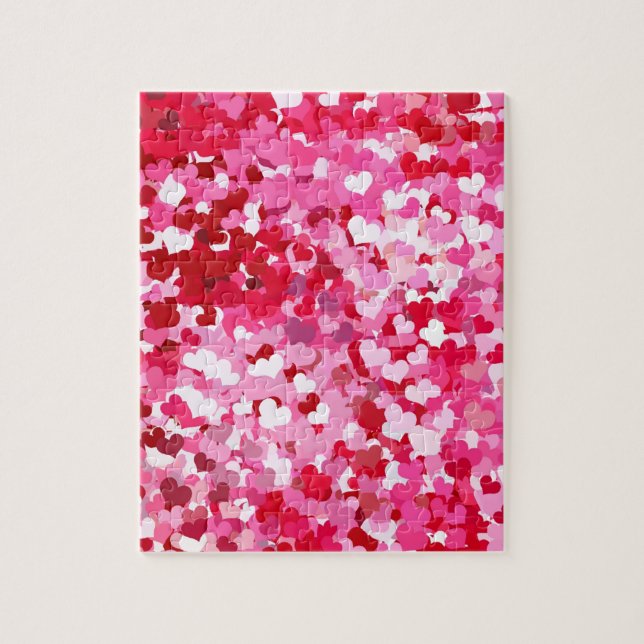 Puzzle Corazones confetti rosadas (Vertical)