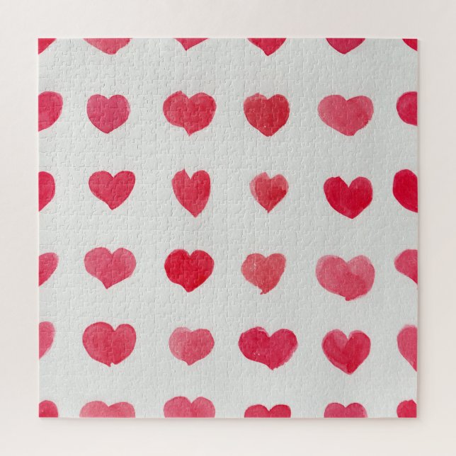 Puzzle Corazones de acuarela sin mar: diseño de patrones  (Vertical)
