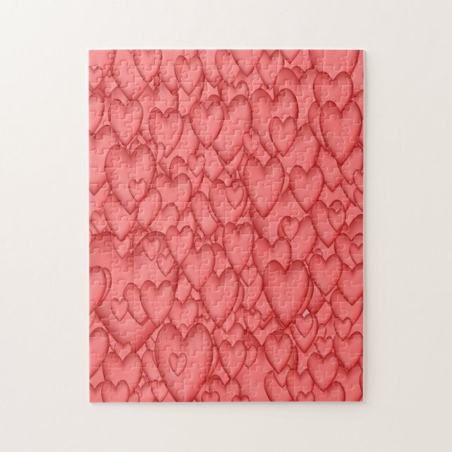 Puzzle Corazones de amor rosados decorativos (Vertical)