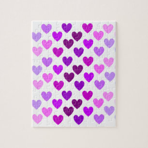 Puzzle corazones de amor san valentín romántico monocromo