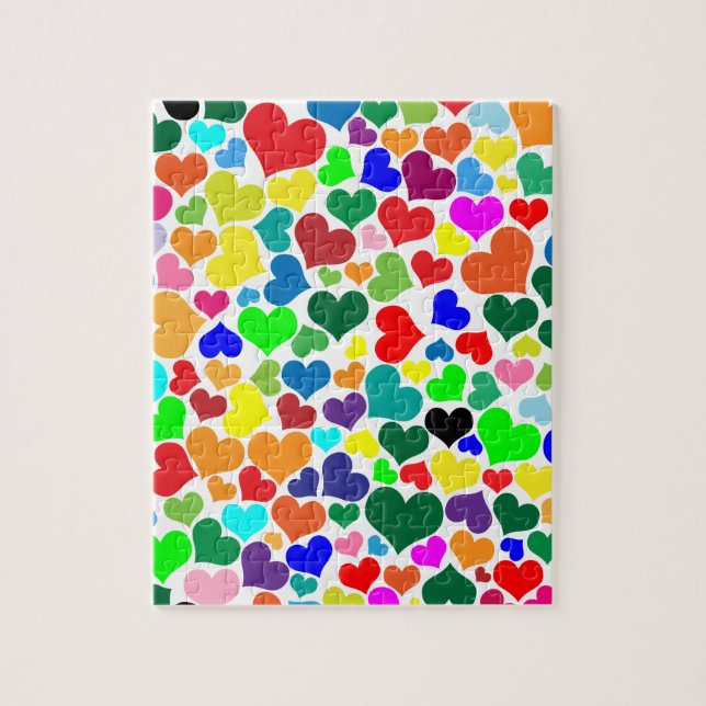 Puzzle corazones de arcoiris valentosos (Vertical)