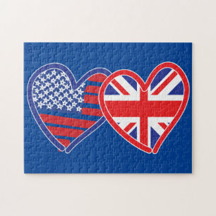 Puzzle Corazones de bandera estadounidense