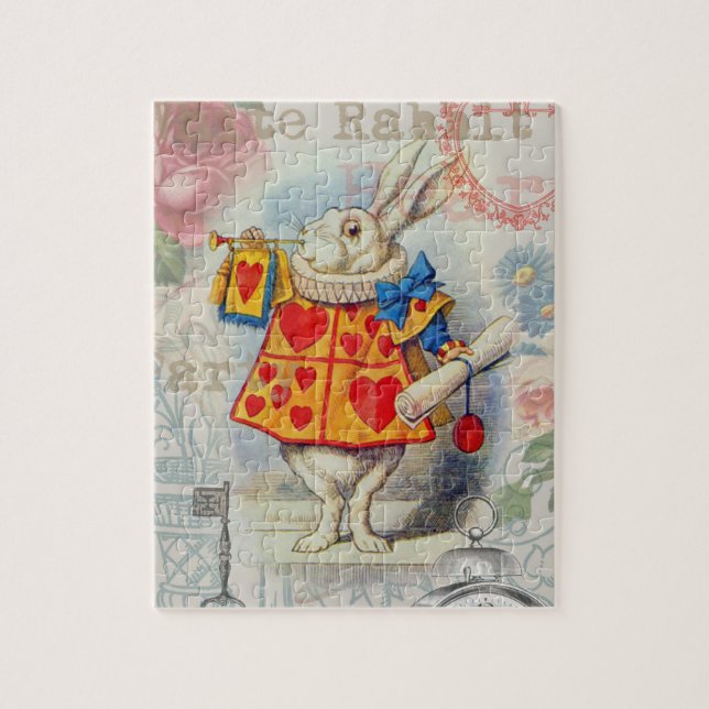 Puzzle Corazones de conejo blanco Alice Classic (Vertical)
