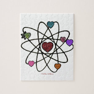 Puzzle Corazones de impresión atómicos de San Valentín