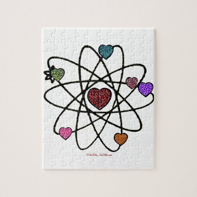 Puzzle Corazones de impresión atómicos de San Valentín (Vertical)