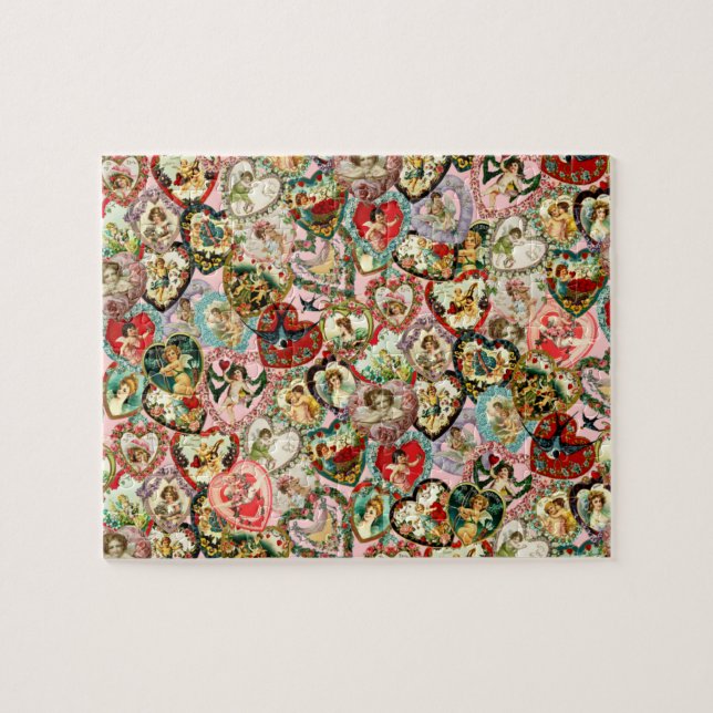 Puzzle Corazones de San Valentín de época (Horizontal)