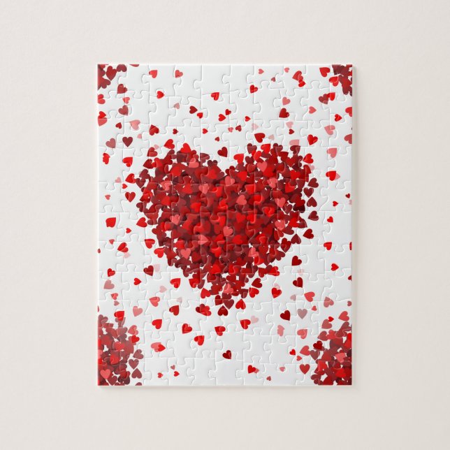 Puzzle corazones del día de San Valentín feliz (Vertical)