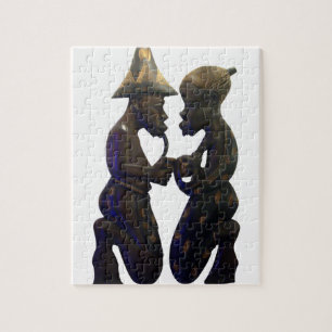 Puzzle Corazones Pareados Africanos: Un Hermoso Momento