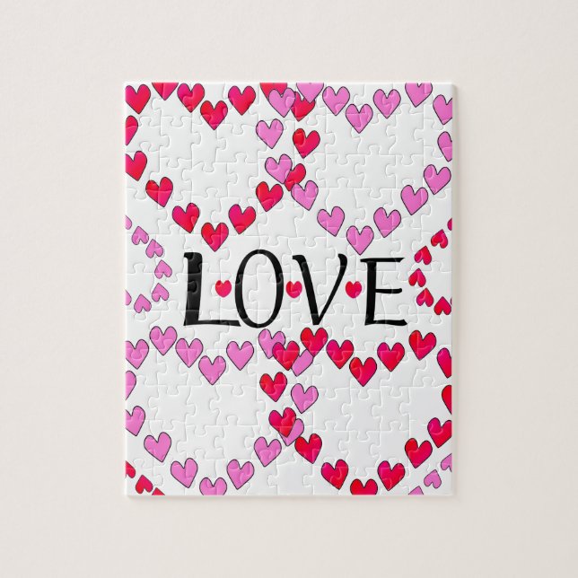 Puzzle Corazones Pequeños Rosa Rojo AMOR (Vertical)