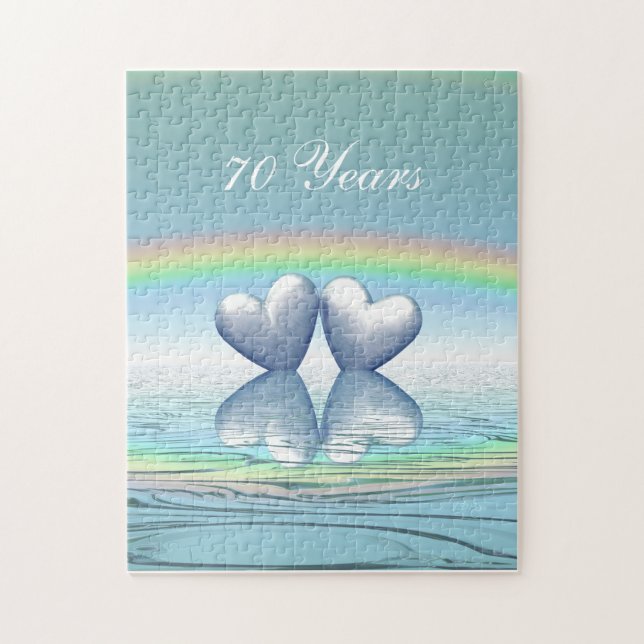 Puzzle Corazones Platinum de 70 años (Vertical)