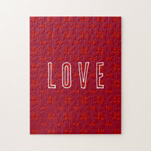 Puzzle Corazones rojos de San Valentín sobre el amor rojo